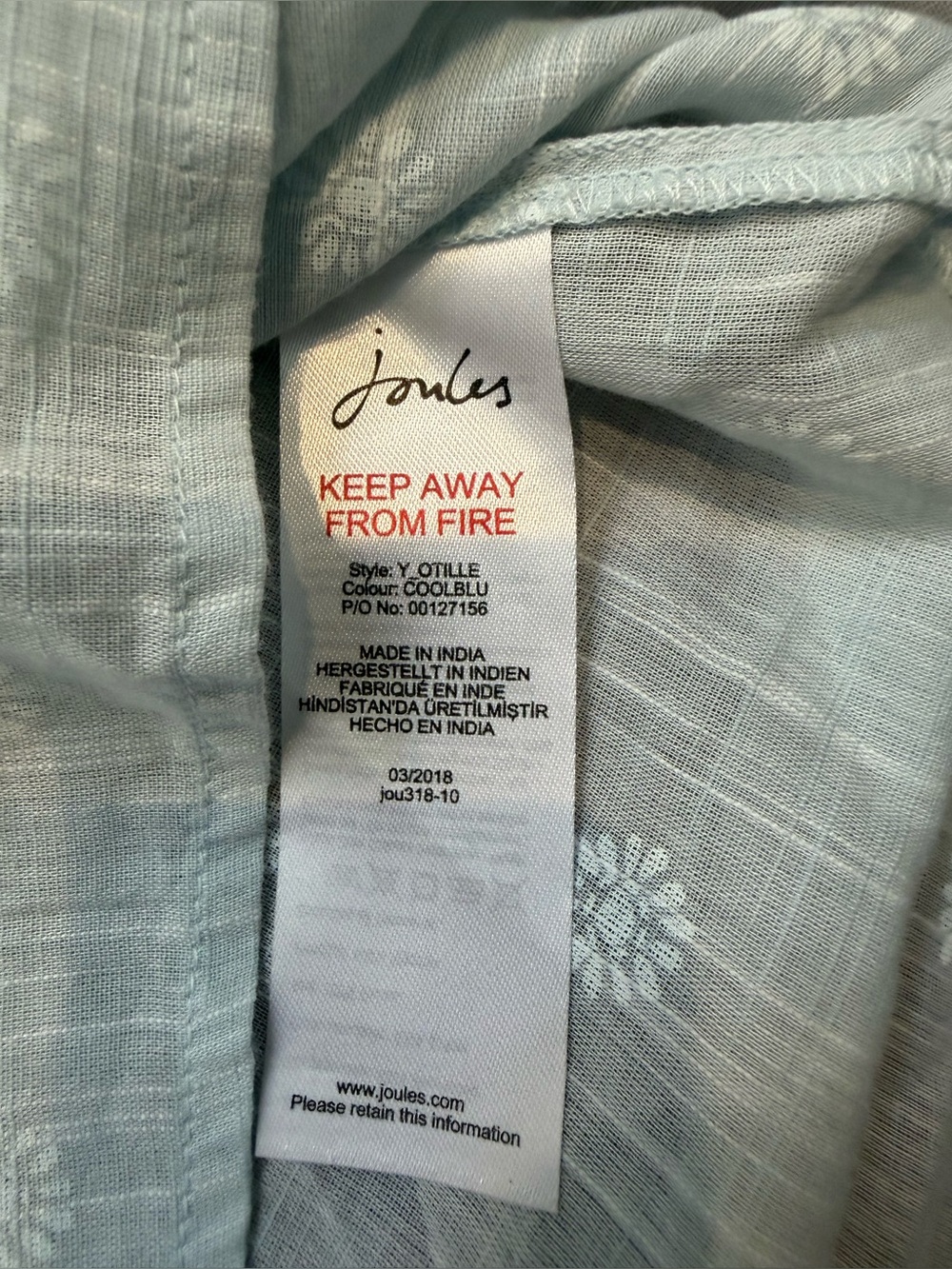 Joules Pale Blue Embroidered Sleeveless Cotton Camisole - Picture 12 of 13